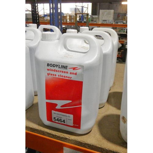 5464 - 3 x 5L bottles of Bodyline windscreen and glass cleaner