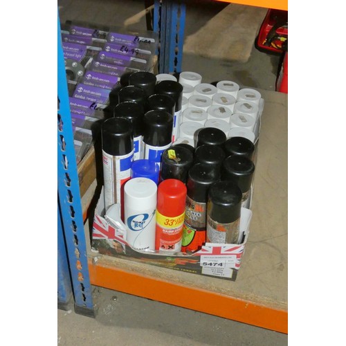 5474 - 1 box containing a quantity of various items including Unipart GEM 373 clear protective coating, rad... 