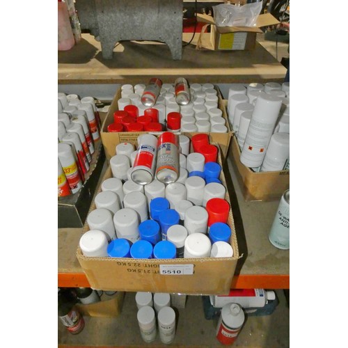 5510 - 2 boxes containing a quantity of various items including Unipart GEM 269 super lube, DX tacky film s... 