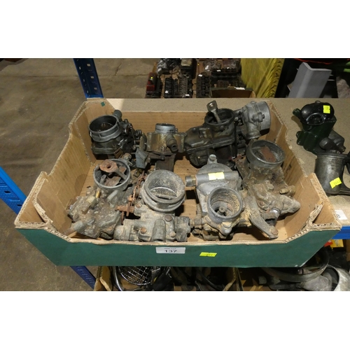 137 - A quantity of various carburettors, contents of one box