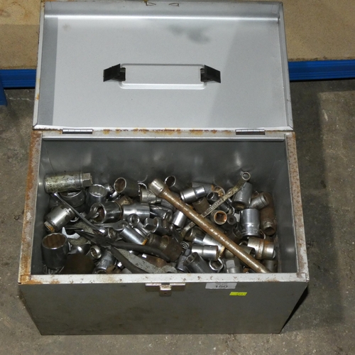 150 - 1 x metal box containing a quantity of various sockets and spanners