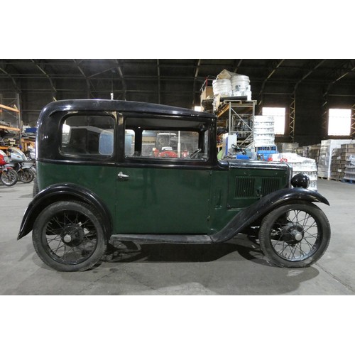 2 - Austin 7 Box Saloon 1933, Reg No JY 2294, 4/08/1933, 748cc petrol, Green/Black, Type B/8/1759. Chass... 