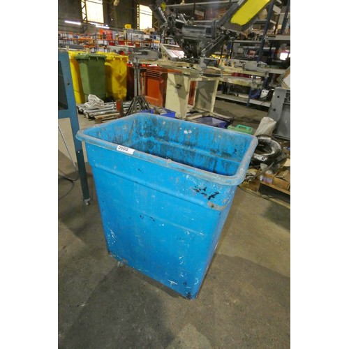 5668 - 1 x blue plastic wheeled tub approx 62 x 47 x 76cm high