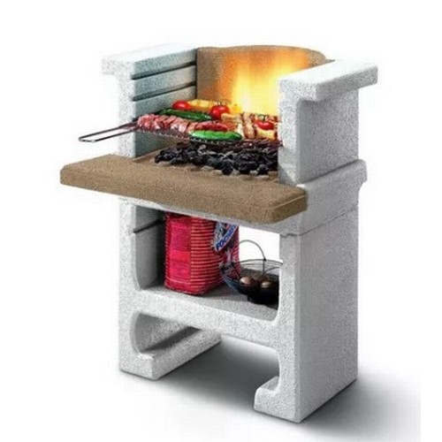 6055 - 1 x Cement barbecue (BBQ Grill) by Palazzetti, Type: TRANI, measuring approx 64 cm x 75 cm x 96 cm