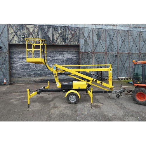 5964 - A tow behind access platform by Access Machines Ltd model AM12 Power Tower YOM 1990s, yellow painted... 