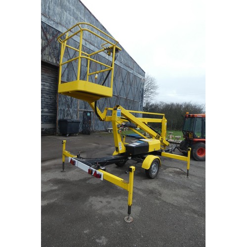 5964 - A tow behind access platform by Access Machines Ltd model AM12 Power Tower YOM 1990s, yellow painted... 