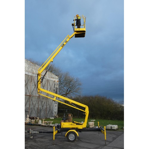 5964 - A tow behind access platform by Access Machines Ltd model AM12 Power Tower YOM 1990s, yellow painted... 