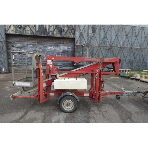 5965 - A tow behind access platform by Nifty Lift Ltd model 120 TE YOM 2005, red painted, unladen weight 13... 