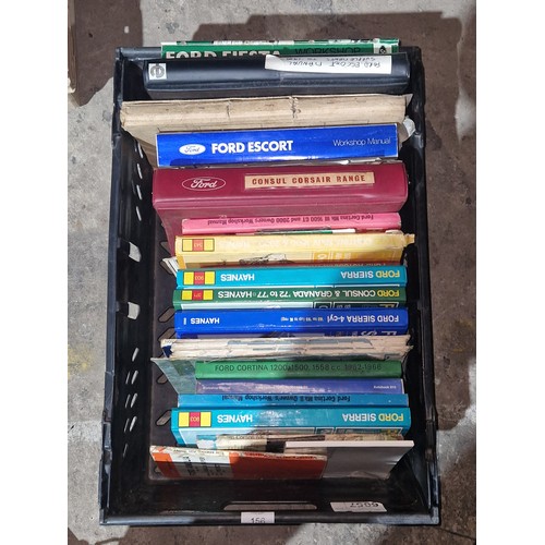156 - 1 x box containing a quantity of various Ford workshop and operating manuals, not practical to list ... 