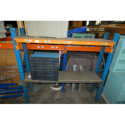 5740 - 1 x bay of heavy duty blue / orange metal boltless stores type racking approx 198 x 39 x 184cm high