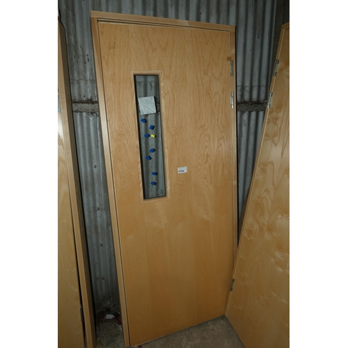 5754 - 1 x office interior door (fire door?) with 1 x pane of glass fitted supplied with a three part frame... 