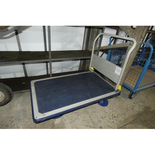 5759 - 1 x flat bed warehouse trolley approx 122 x 78cm