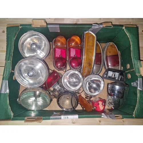 158 - A quantity of various automotive lights to include Lucy's, ESSO etc. Not practical to list in detail... 