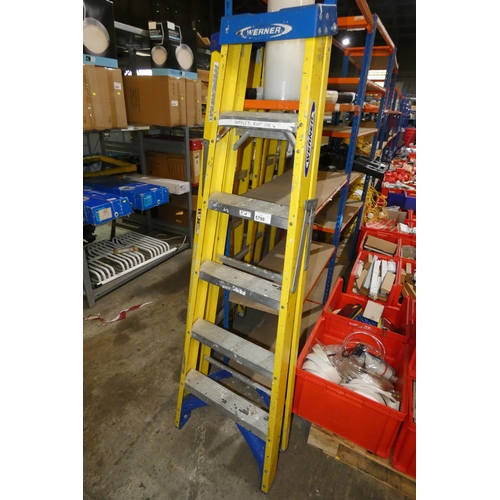 5798 - 1 x Werner yellow fibre glass /aluminium step ladder