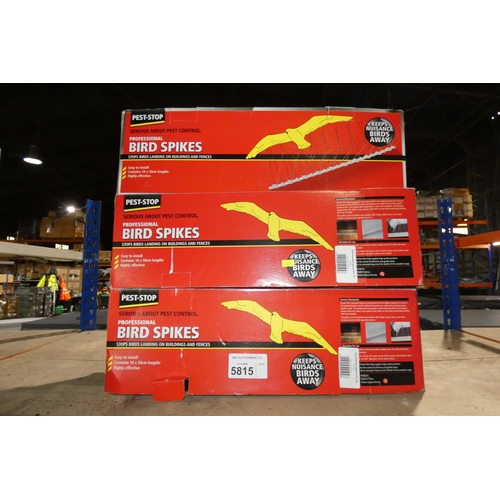 5815 - 3 x boxes of Pest Stop bird spikes