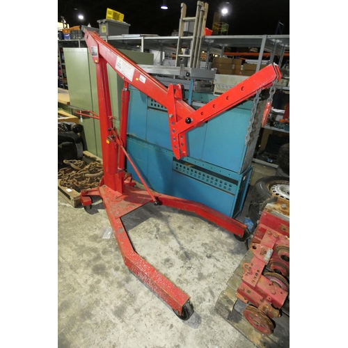 5936 - 1 x Sealey manual hydraulic workshop crane model W10 capacity approx 1 ton