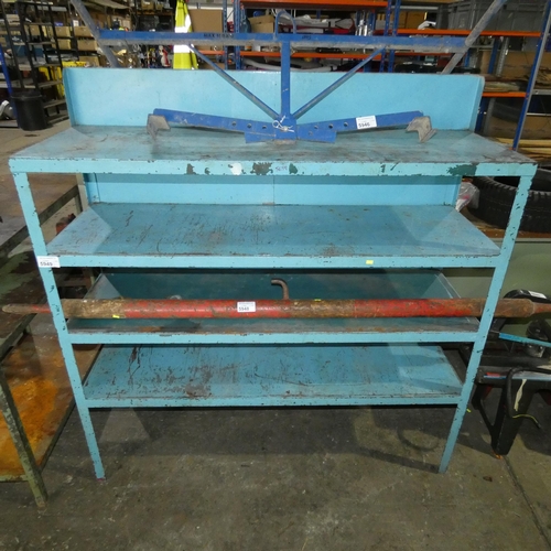 5949 - 1 x bay of blue metal racking approx 153 x 51 x 158cm high