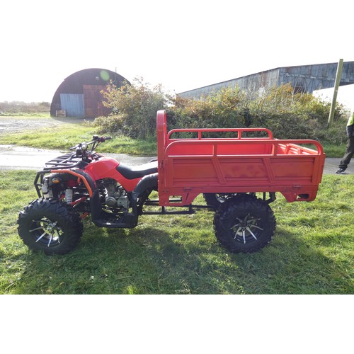 5969 - 1 x Zongshen Chinese imported quad bike which has been lengthened and a tipping back added. Has all ... 