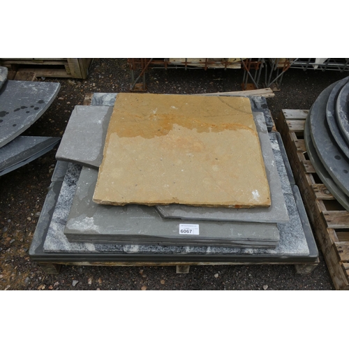 6067 - Approx 11 x assorted slate slabs 900 x 600 x 20mm