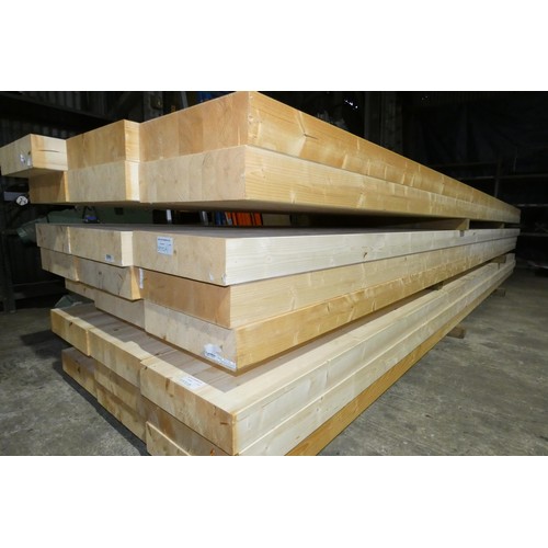 5970A - 9 x wooden glulam beams each approx 36cm x 9cm x 518cm long