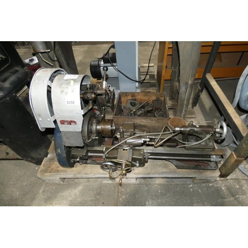 5350 - 1 x Atlas precision model makers lathe 240v supplied with a cast metal stand, various tooling includ... 