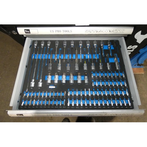 5834 - A wheeled seven drawer workshop tool cabinet by US Pro Tools approx 88 x 48 x 96cm high. Please note... 