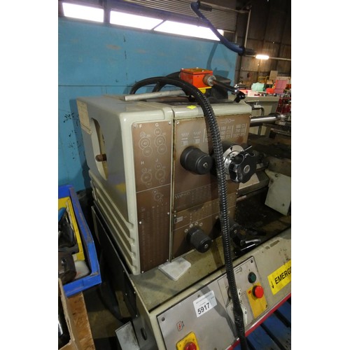 5917 - 1 x Harrison M250 metal turning centre lathe 3ph, overall bed length approx 89cm supplied with a qua... 