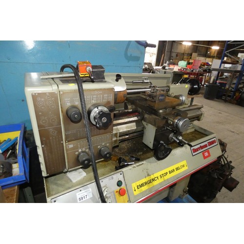 5917 - 1 x Harrison M250 metal turning centre lathe 3ph, overall bed length approx 89cm supplied with a qua... 