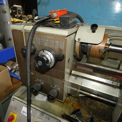 5917 - 1 x Harrison M250 metal turning centre lathe 3ph, overall bed length approx 89cm supplied with a qua... 