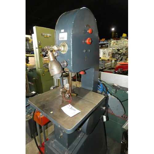 5982 - 1 Whitehead band saw type BJ, 240v mounted on a cabinet stand