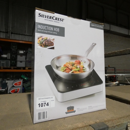 1074 - A boxed induction hob by Silver Crest 2000w - trade