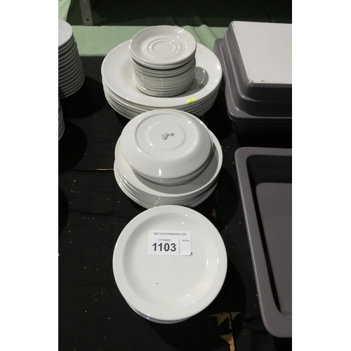 1103 - A quantity of various white crockery by Steelite