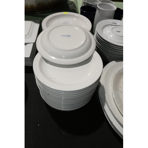 1107 - Approx 40 dinner plates by Pure White