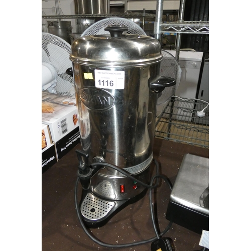 1116 - A commercial stainless steel counter top hot water boiler by Swan