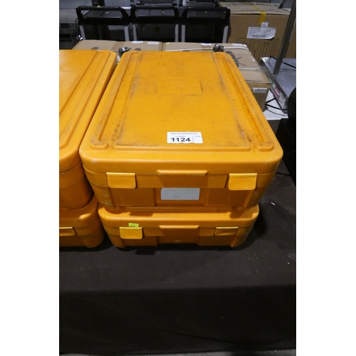 1124 - 2 x orange insulated food containers by Rieber