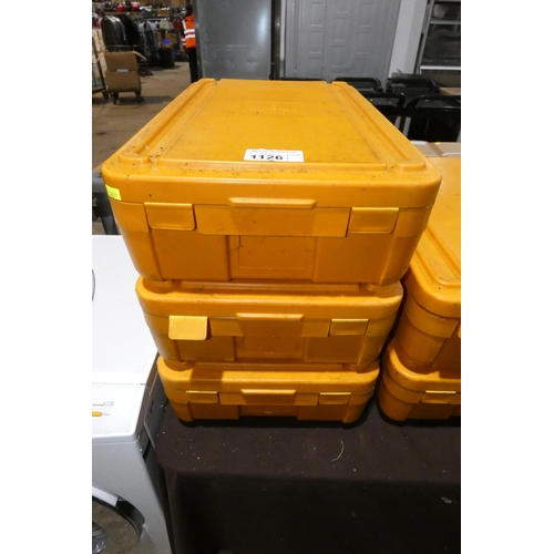 1126 - 3 x orange insulated food containers by Rieber