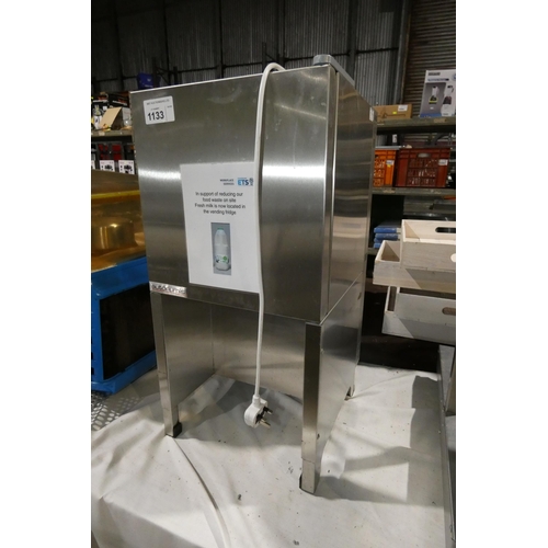 1133 - A commercial stainless steel milk fridge by Autonumis, no drip tray included  240v - trade . Tested ... 