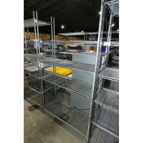 1152 - A tall catering type rack with 4 adjustable shelves approx 120x48x224