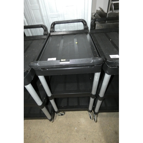 1168 - A plastic catering type 3 tier trolley by RubberMaid