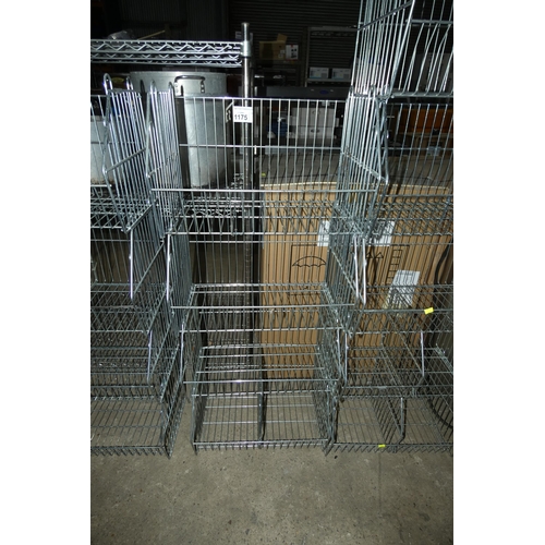 1175 - 4 x stacking storage baskets, 1 with dividers