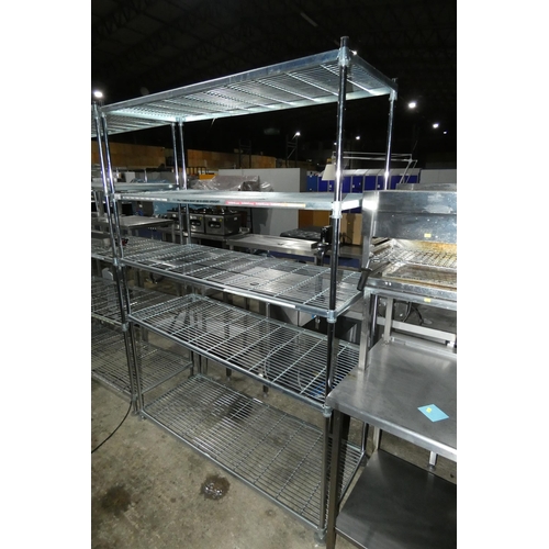 1190 - A catering type rack with 5 shelves approx 150x62x216cm