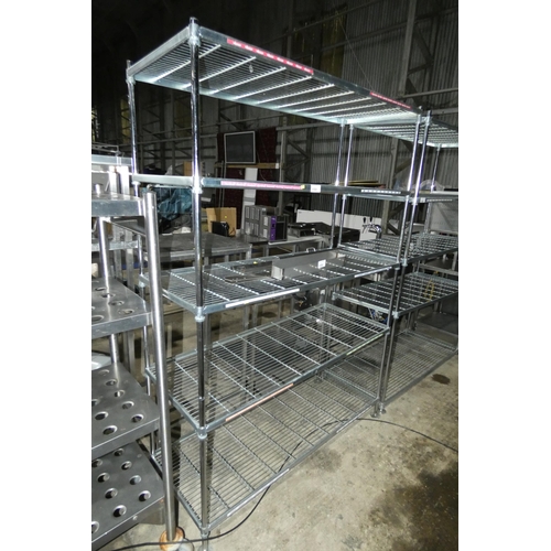 1191 - A catering type rack with 5 shelves approx 150x62x216cm