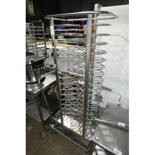 1210 - A commercial stainless steel plate rack for use in 20 grid Rational ovens