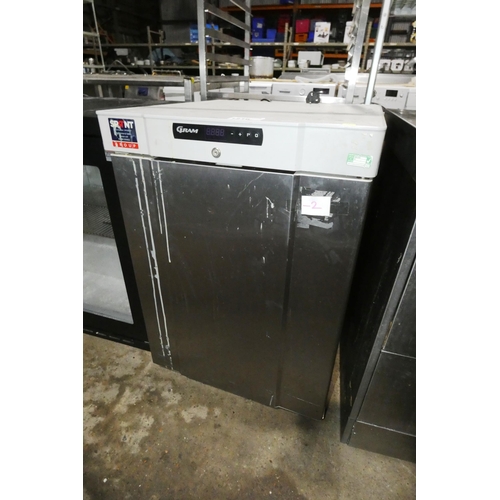 1216 - A commercial stainless steel front fridge by Gram - trade. Tested Not Working