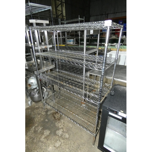 1218 - A catering type rack with 4 shelves approx 120x50x160cm