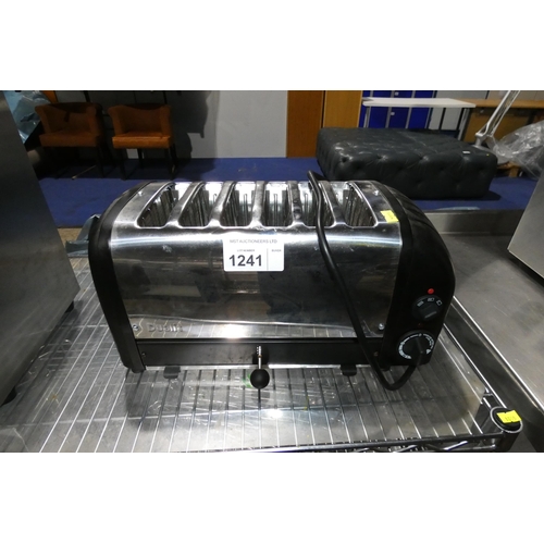 1241 - A commercial stainless steel 6 slice toaster by Dualit - trade. Requires Attention