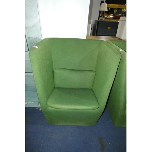 1303 - 1 x Modus Cocoon contemporary reception type chair - green upholstered