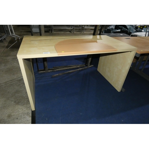 1315 - 1 x wood effect office table approx 140 x 75cm