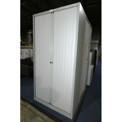 1337 - 1 x Bisley tambour front storage cabinet approx 100 x 47 x 197 cm high