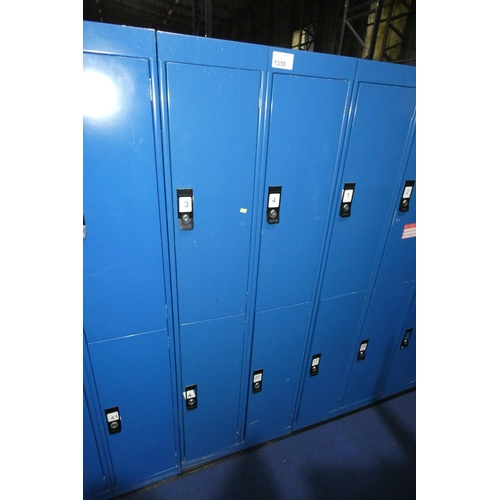 1350 - A Link 51 blue metal four door personnel locker approx 60cm w x 45cm d x 180cm high. Keys should be ... 